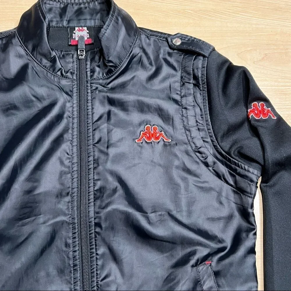 Kappa Kids track jacket unisex black full zip. L 14/16
